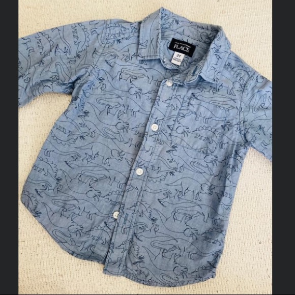 Boys Dinosaur Button Up Denim - Picture 1 of 1